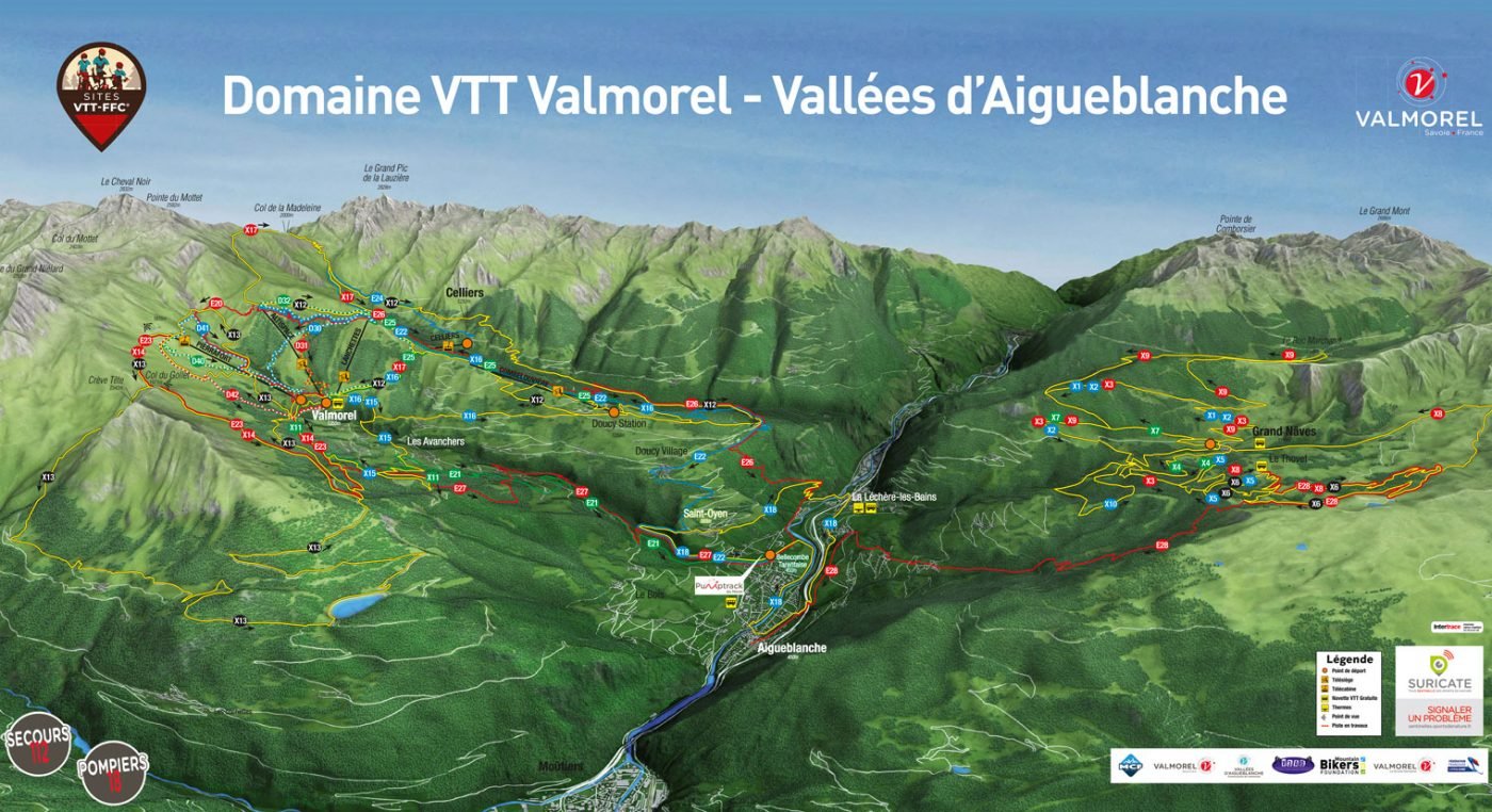 Plan du Bike Park VTT de Valmorel