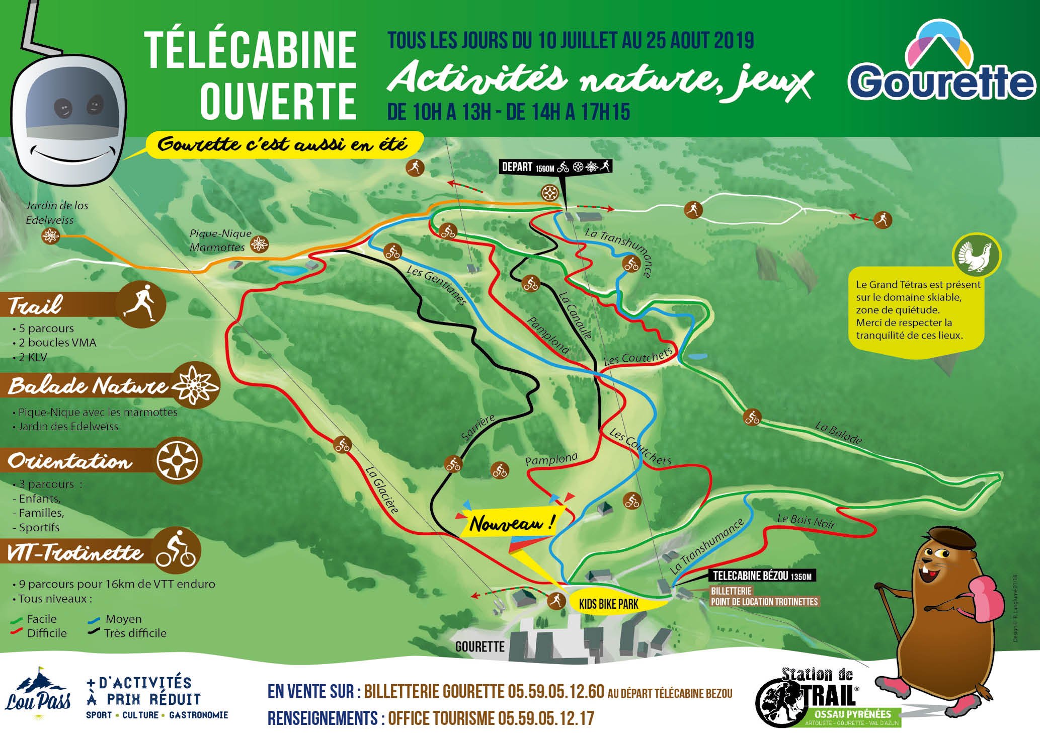 Plan du Bike Park VTT de Gourette