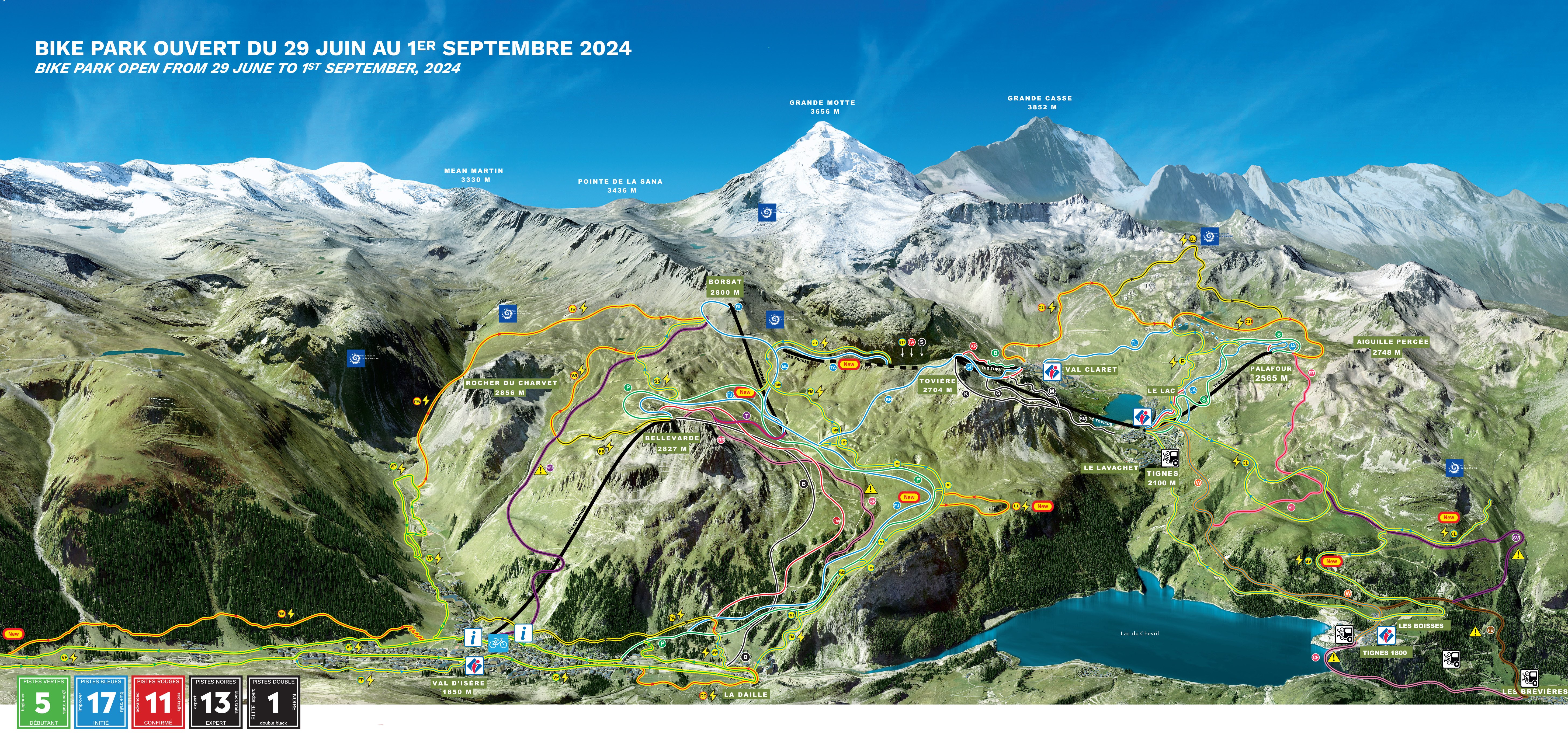 Plan du Bike Park VTT de Val d'Isère