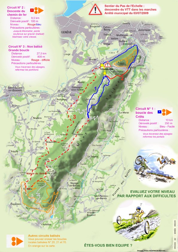 Plan du Bike Park VTT de Le Salève