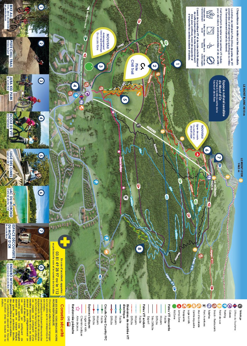 Plan du Bike Park VTT de Métabief