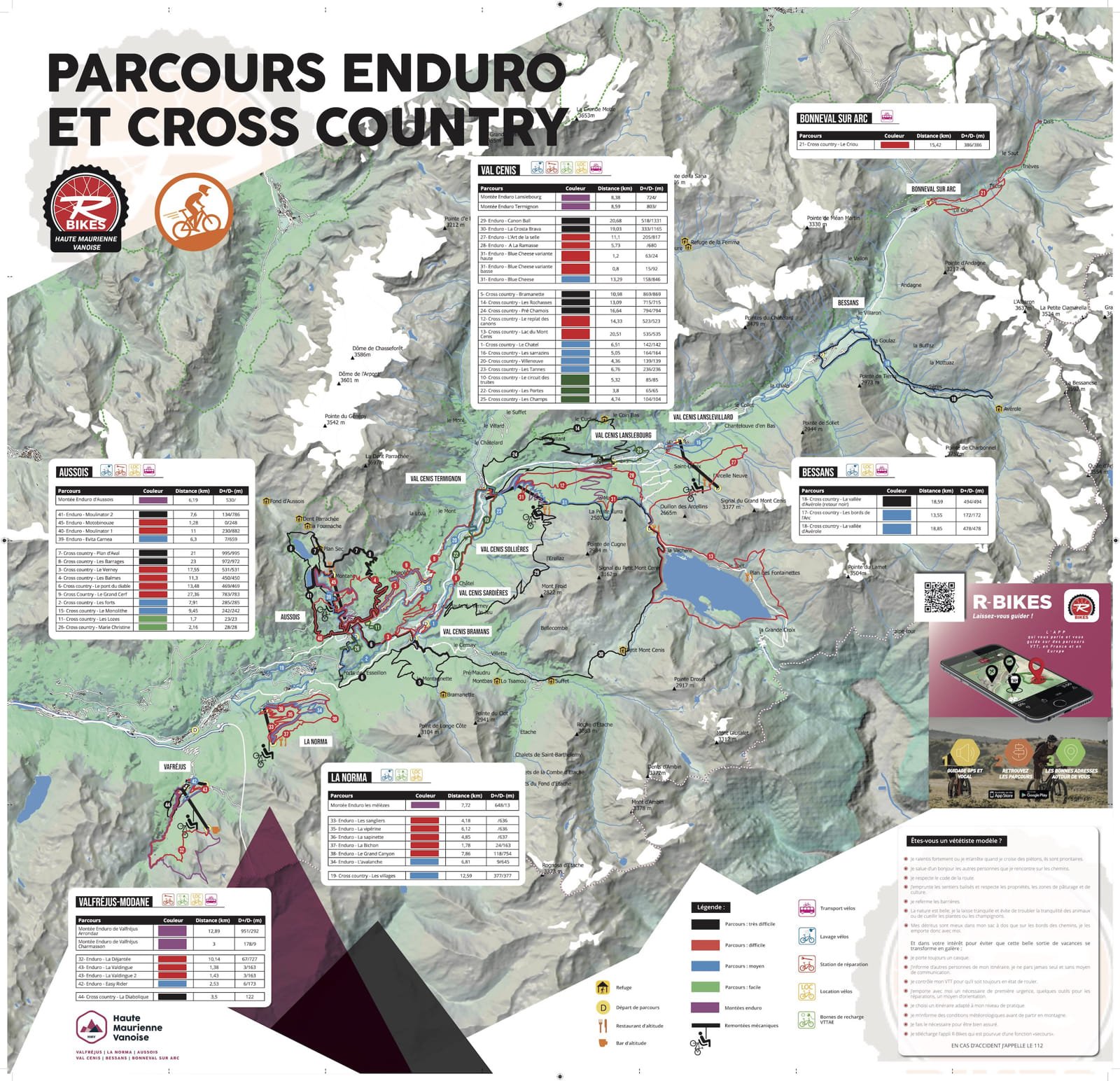 Plan du Bike Park VTT de Val Cenis