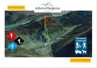 Plan du Bike Park VTT de Les Aillons-Margériaz
