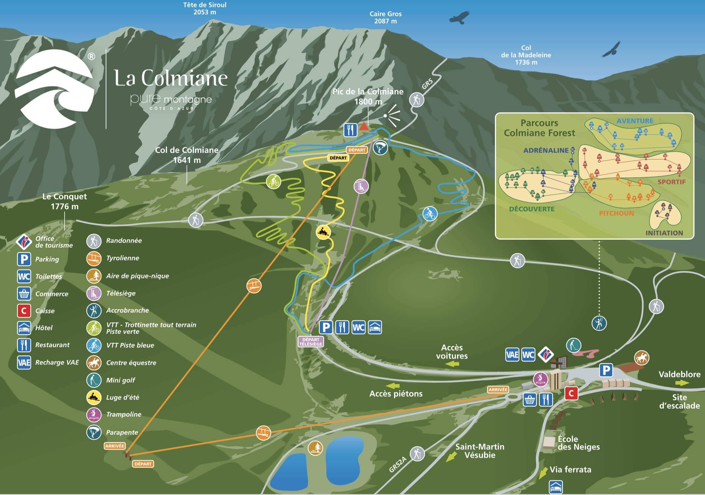 Plan du Bike Park VTT de La Colmiane