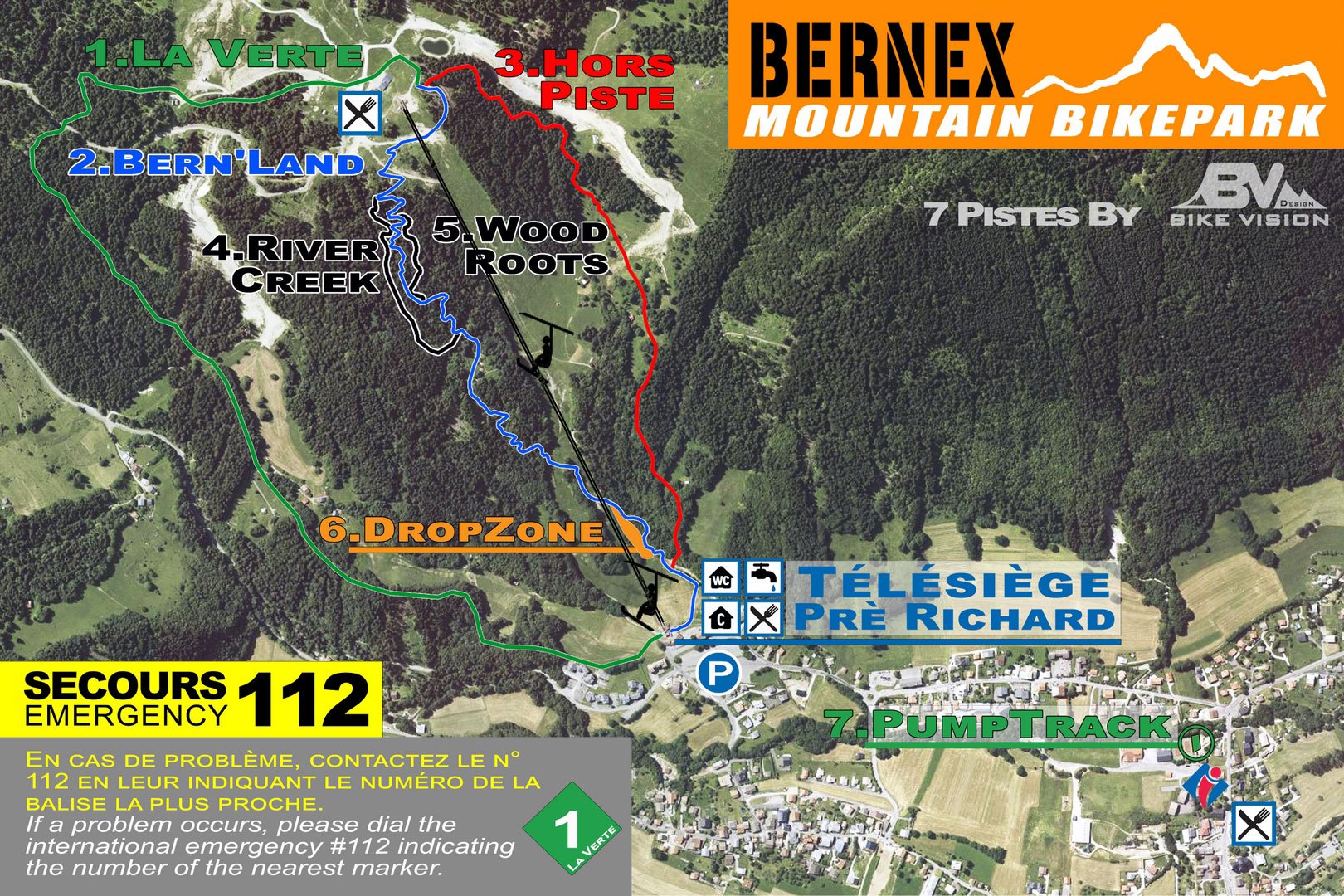 Plan du Bike Park VTT de Bernex