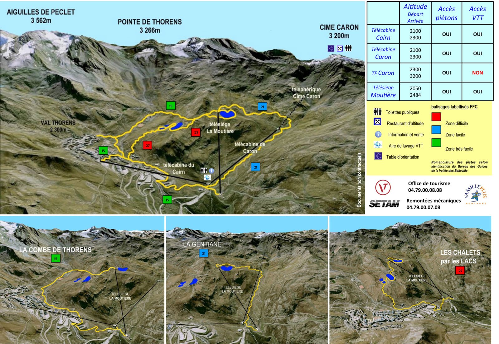 Plan du Bike Park VTT de Val Thorens