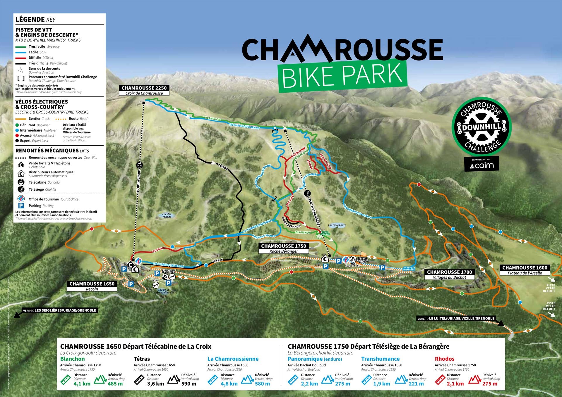 Plan du Bike Park VTT de Chamrousse