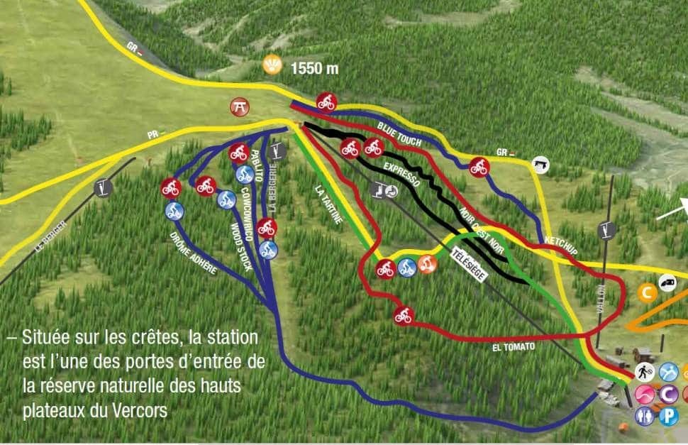 Plan du Bike Park VTT de Le Col du Rousset 