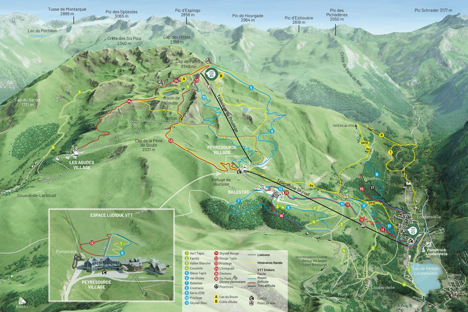 Plan du Bike Park VTT de Val Louron