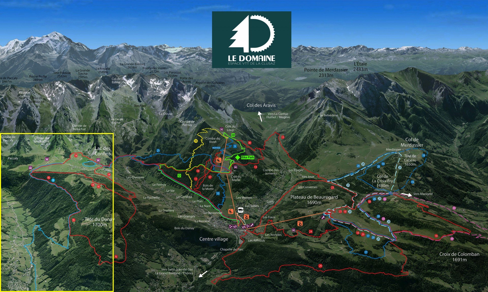 Plan du Bike Park VTT de Le Grand-Bornand