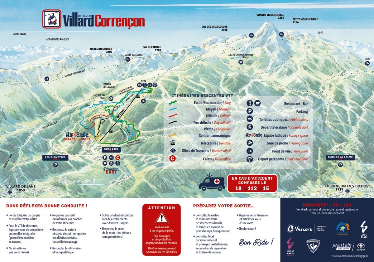 Plan du Bike Park VTT de Villard de Lans