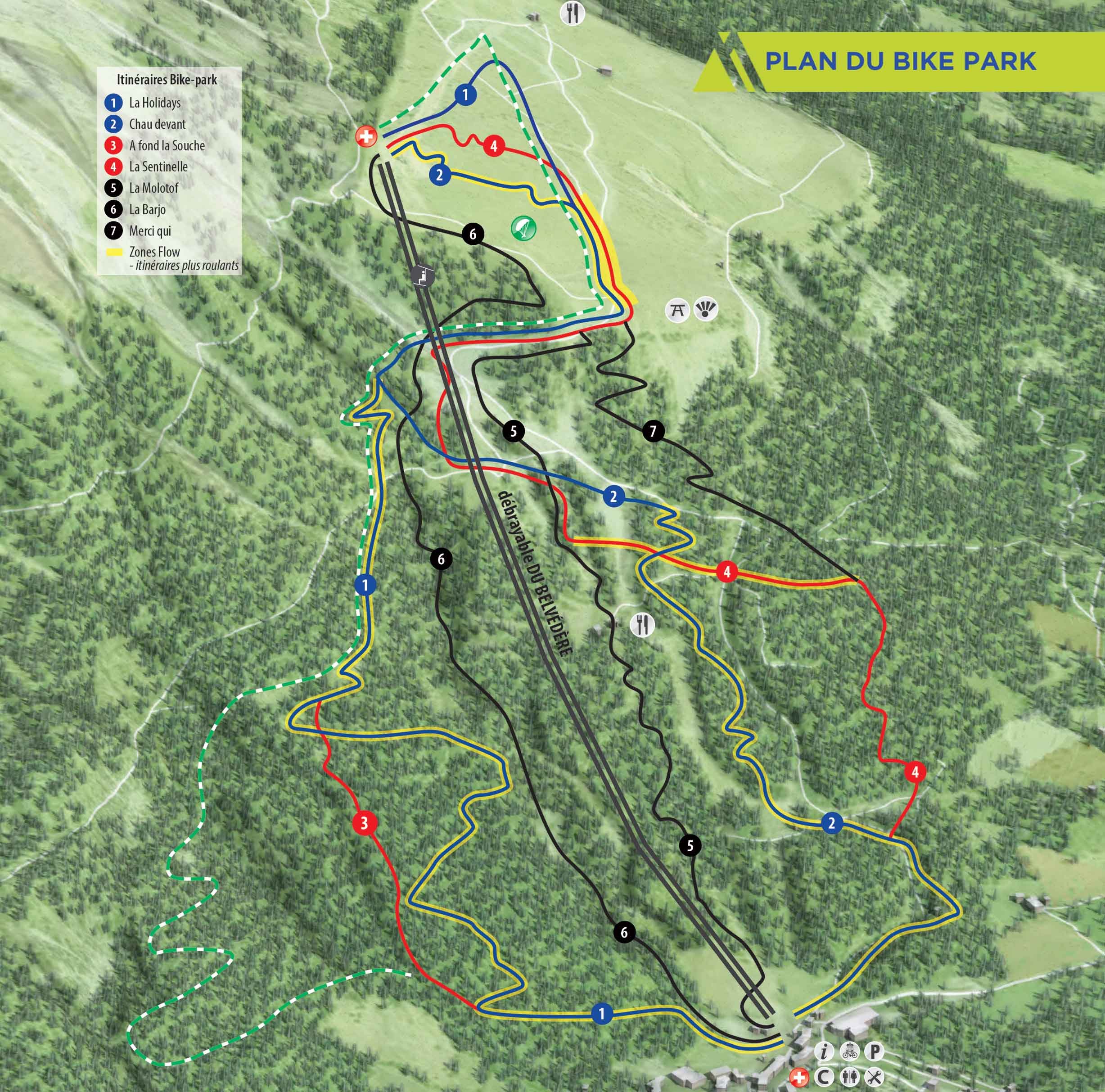Plan du Bike Park VTT de Montclar