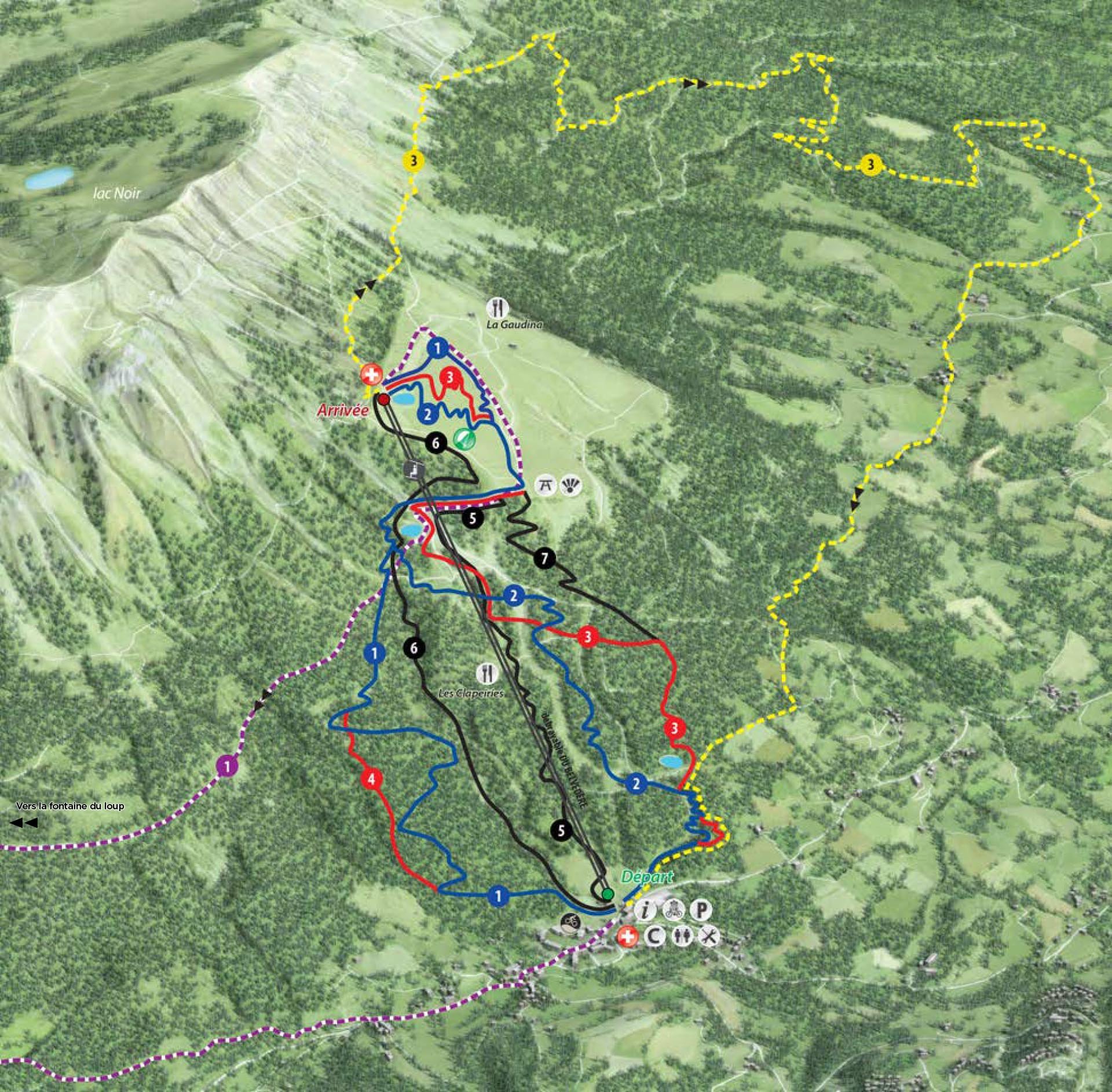 Plan du Bike Park VTT de Montclar