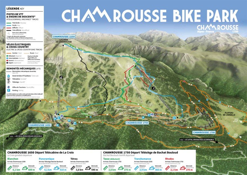 Plan du Bike Park VTT de Chamrousse