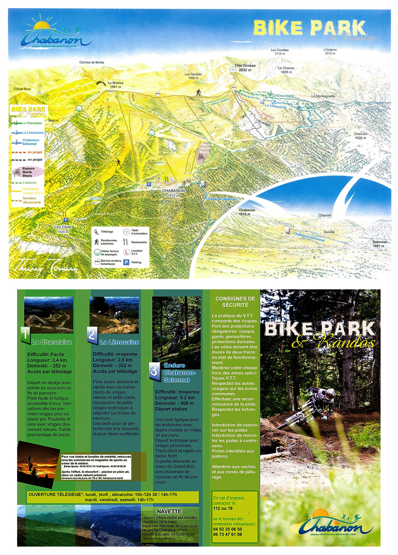 Plan du Bike Park VTT de Chabanon