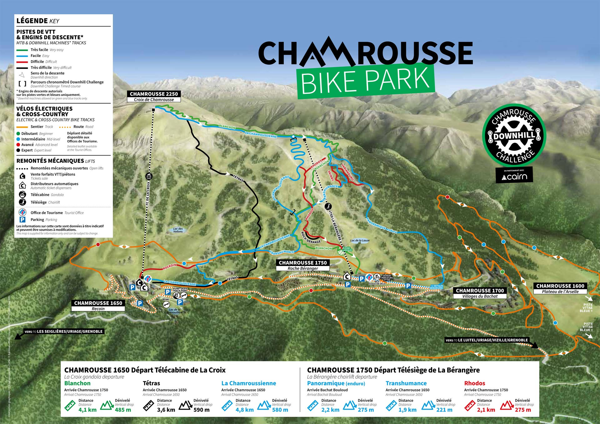 Plan du Bike Park VTT de Chamrousse