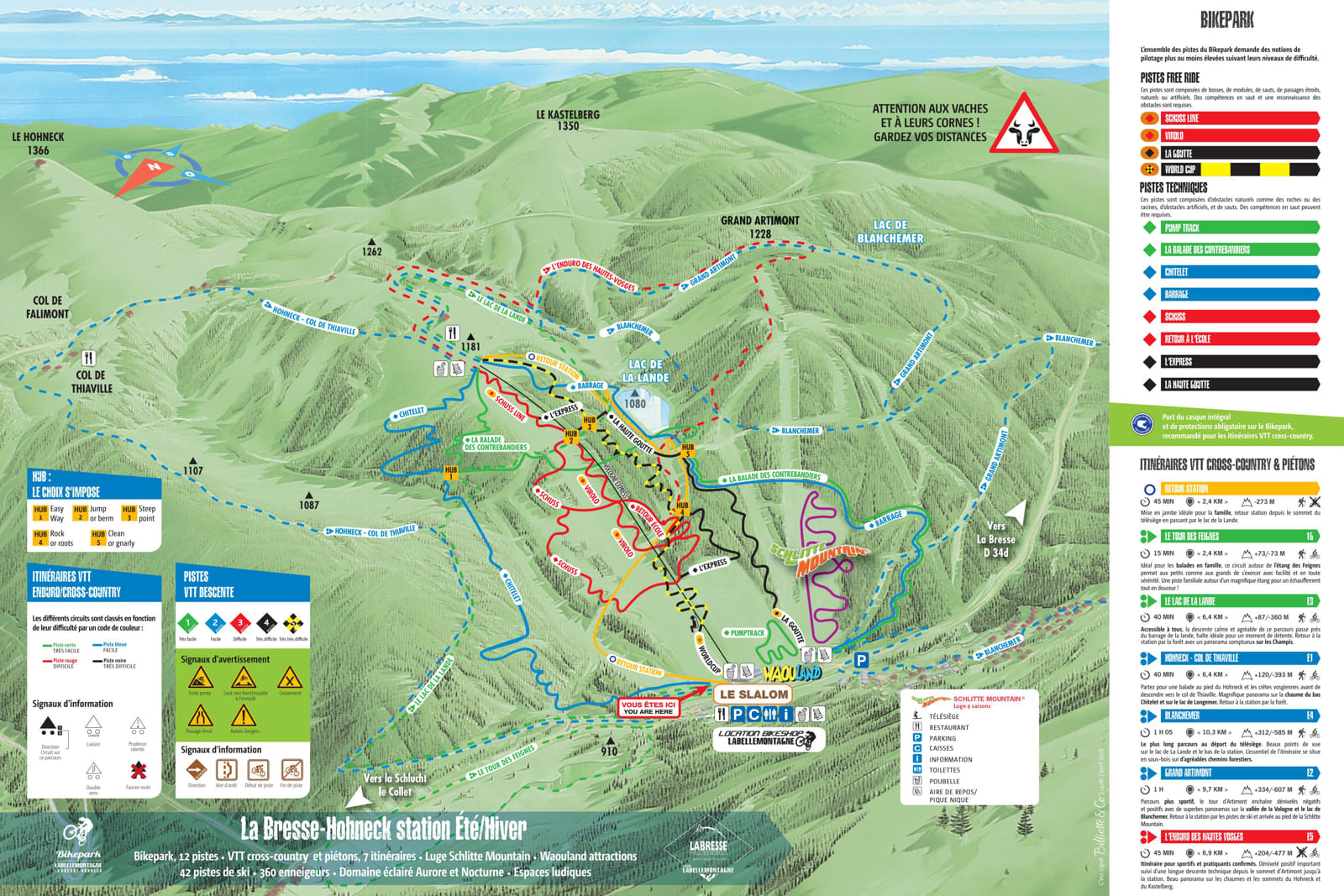 Plan du Bike Park VTT de La Bresse - Hohneck