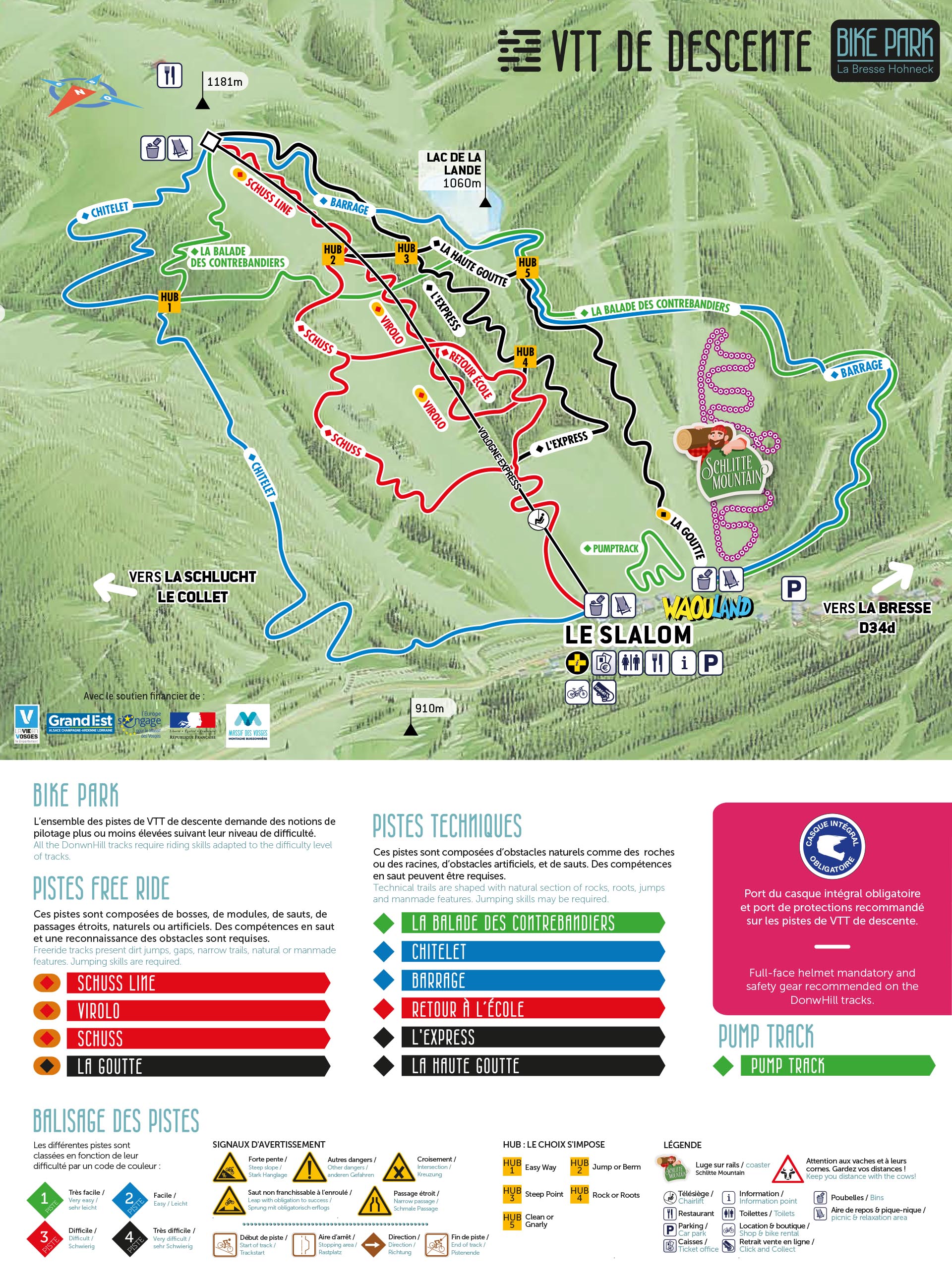 Plan du Bike Park VTT de La Bresse - Hohneck