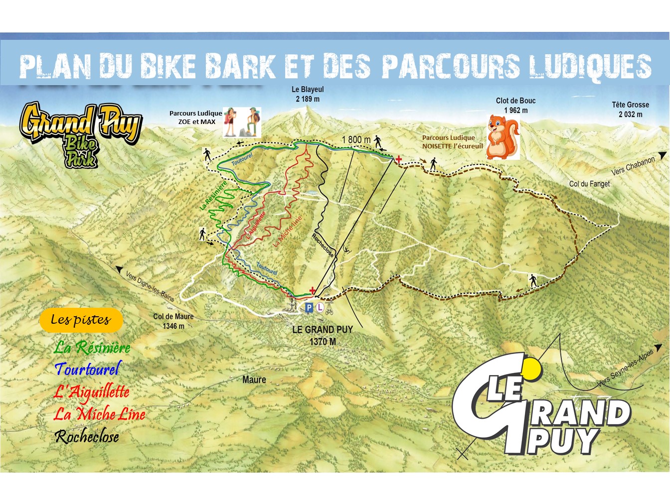 Plan du Bike Park VTT de Le Grand Puy