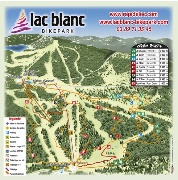 Plan du Bike Park VTT de Le Lac Blanc