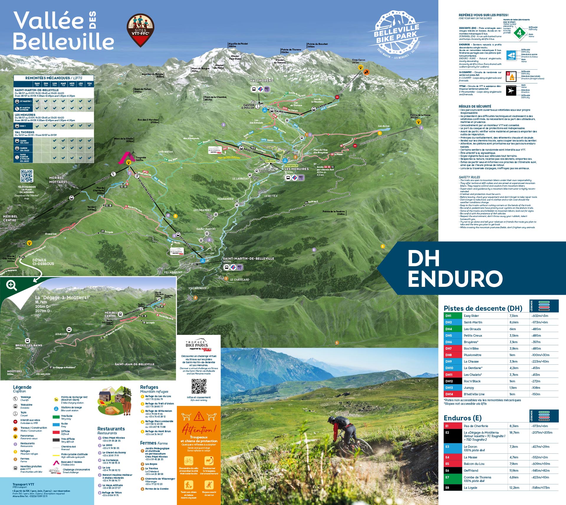 Plan du Bike Park VTT de Les Ménuires