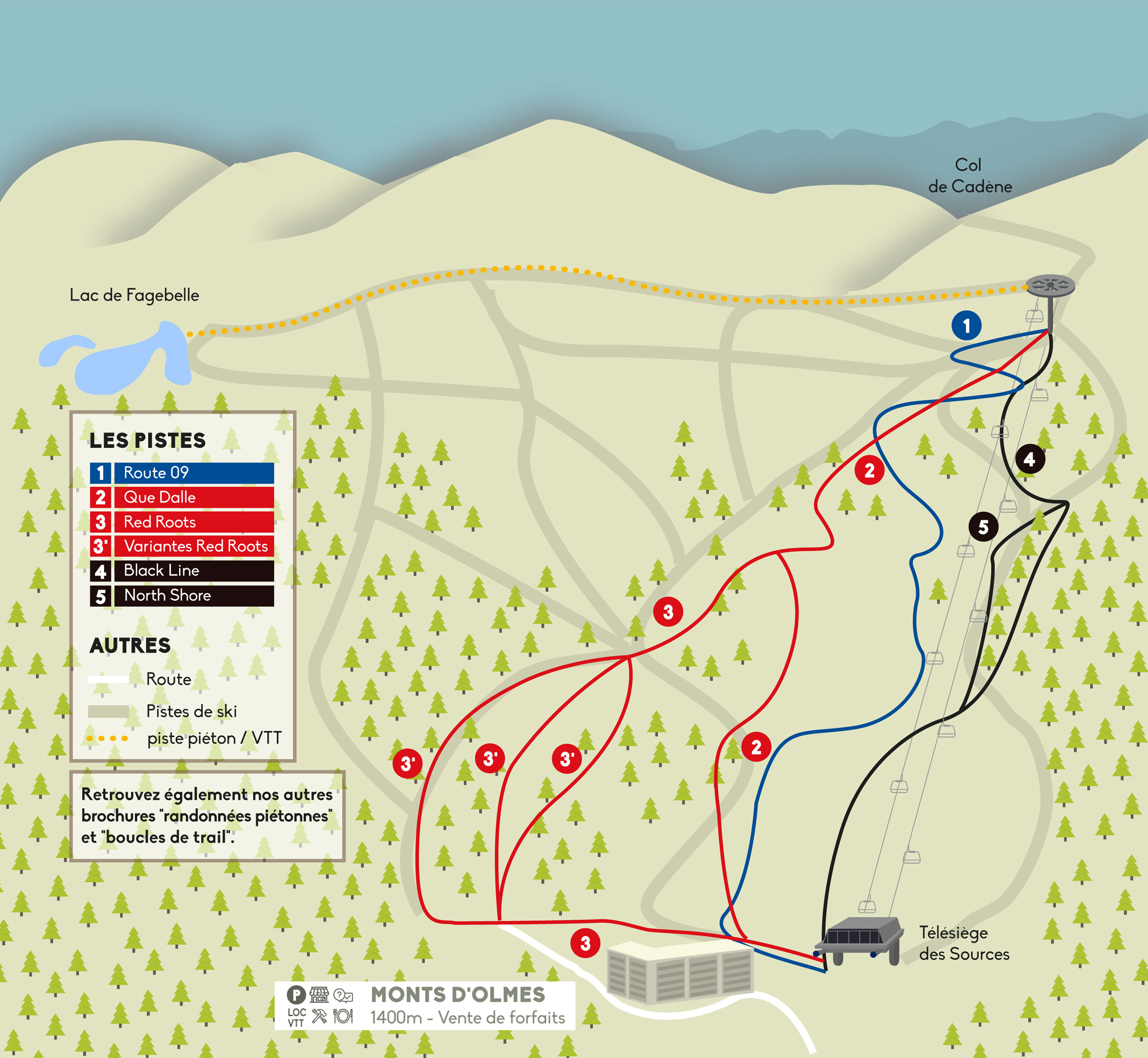 Plan du Bike Park VTT de Les Monts d'Olmes