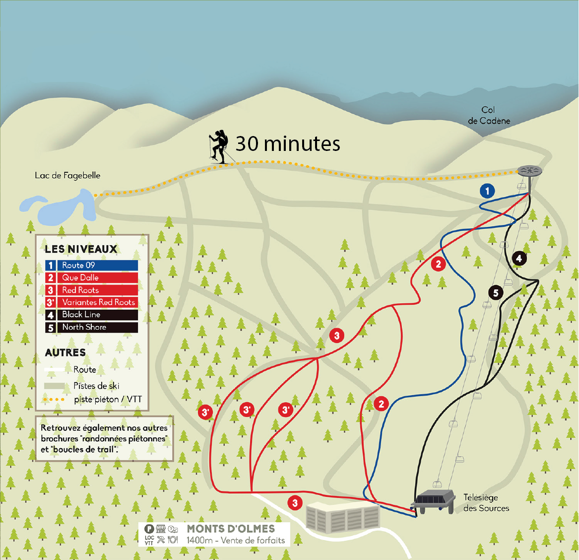 Plan du Bike Park VTT de Les Monts d'Olmes