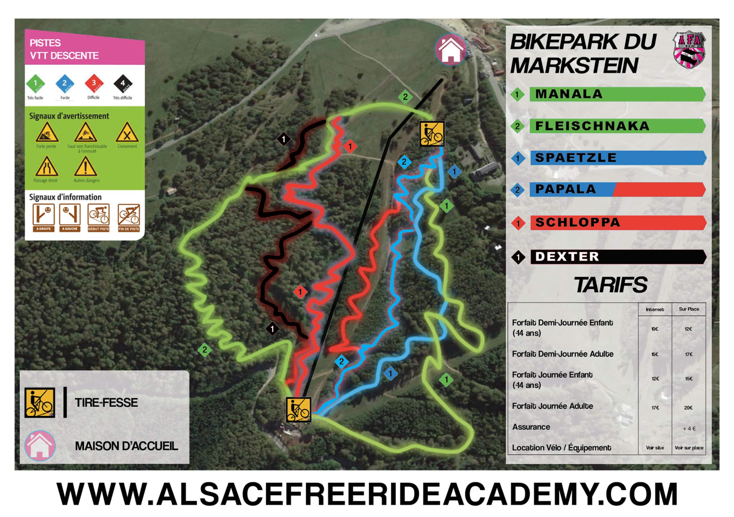 Plan du Bike Park VTT de Markstein