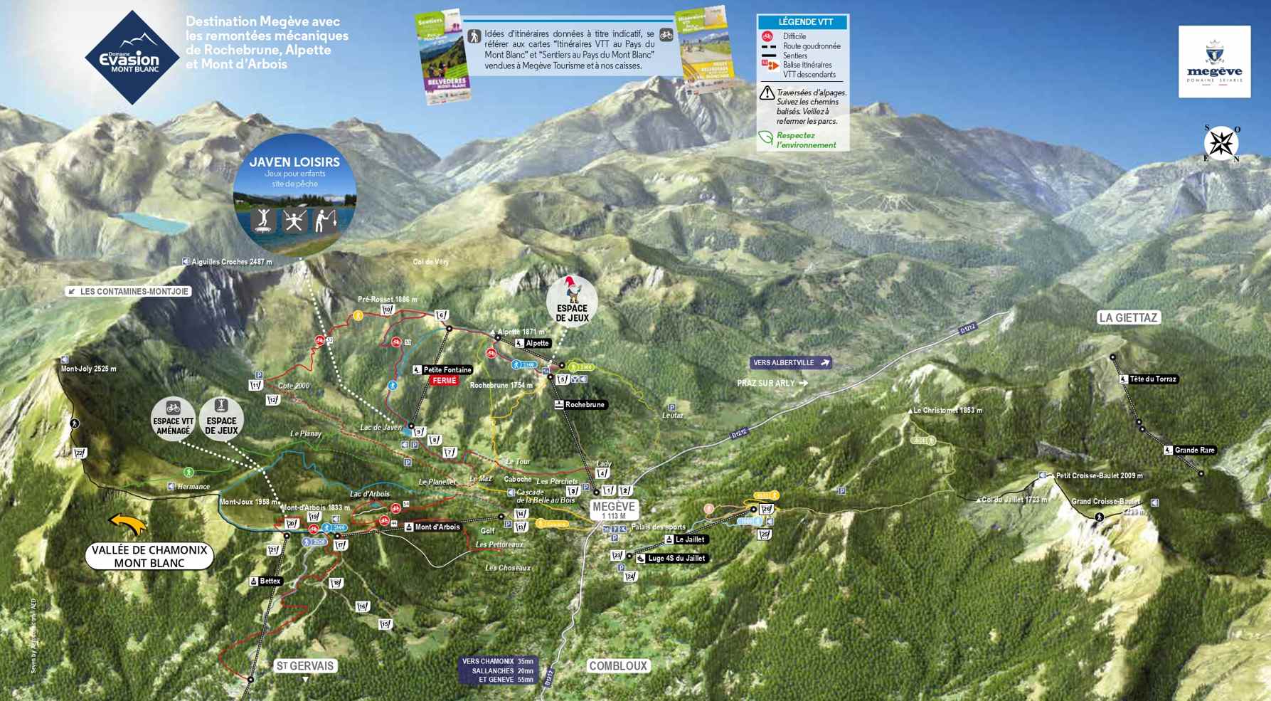 Plan du Bike Park VTT de Megève