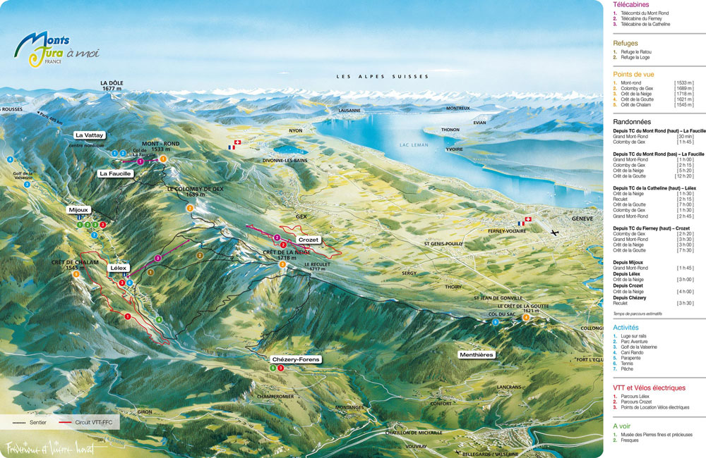 Plan du Bike Park VTT de Monts Jura