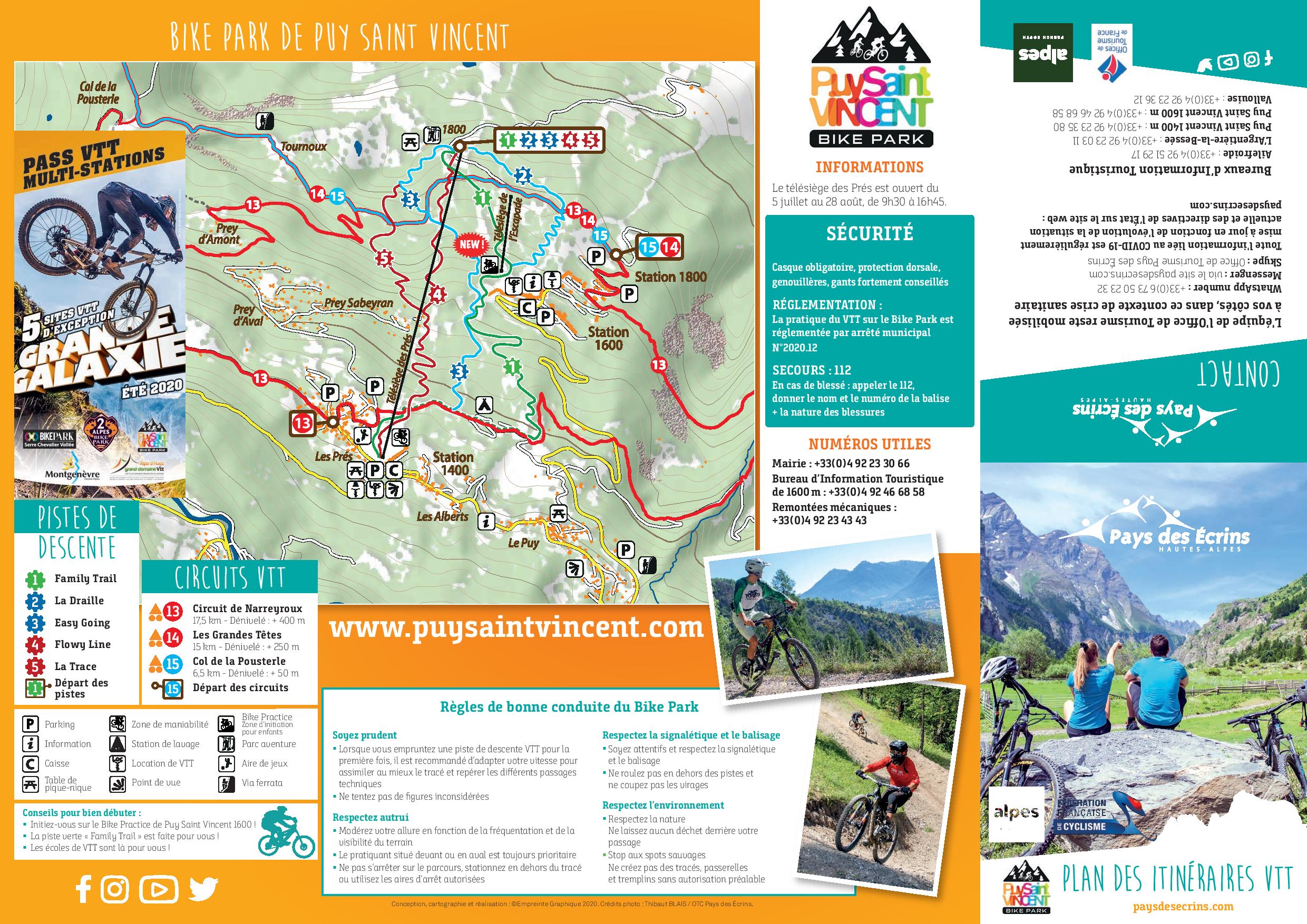 Plan du Bike Park VTT de Puy-Saint-Vincent