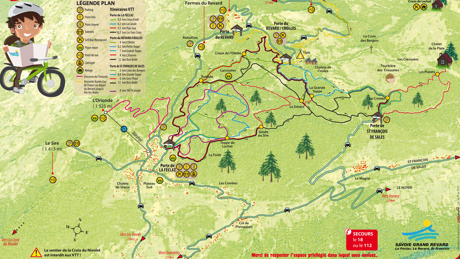 Plan du Bike Park VTT de La Féclaz