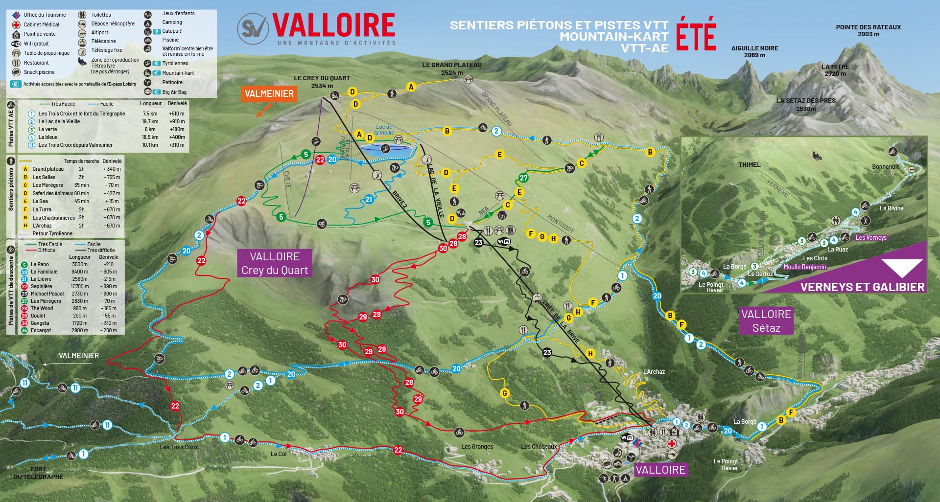 Plan du Bike Park VTT de Valloire
